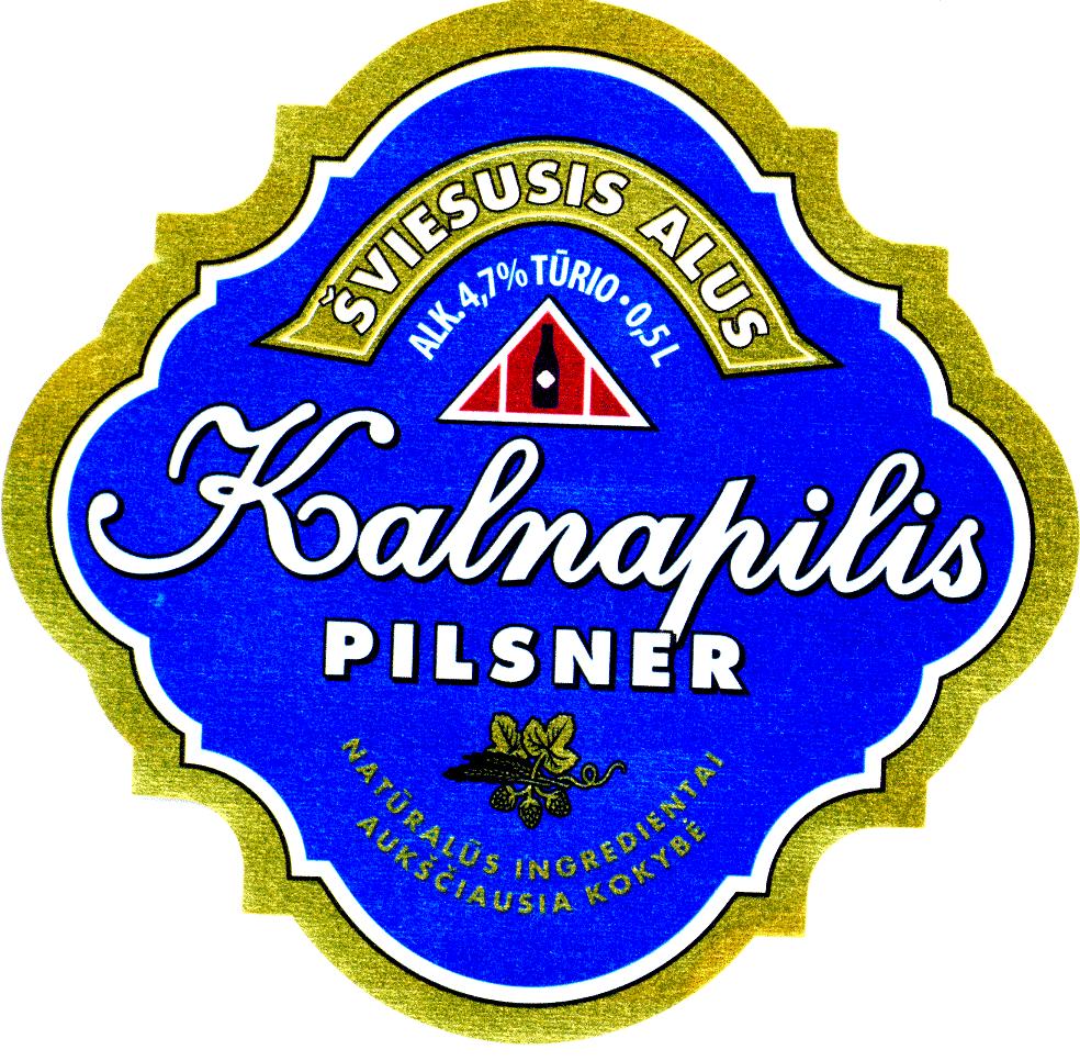 Prekės ženklas: ŠVIESUSIS ALUS Kalnapilis PILSNER